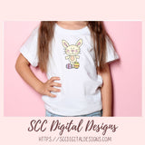 Easter Pals Digital Clipart and Digi Stamps, Wordart Bunnies Whimsical Bear Colored Eggs, Spring Flowers PNGS for Sublimation, Background Papers
