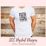 Faith Family Country SVG, Religious Farmhouse for Home Decor For Women Christian Inspirational Quote for Girlfriend Front Porch Sign for Mom