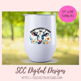 Farm Sweet Farm PNG Sublimation Black and White Cow with Wildflowers Clip Art for Home Decor Clipart for Mugs for Women DIY Wall Art for Mom