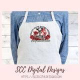 Many Have Eaten Here, Few Have Died, Humorous Skeleton Sublimation Clipart for DIY Funny Cooks, Instant Download PNG