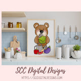Whimsical Bears PNG for Stickers for Kids, Garden Fresh Veggies & Garden Tools Clipart for Digital Scrapbooking, Clip Art for Paper Crafting