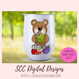 Whimsical Bears PNG for Stickers for Kids, Garden Fresh Veggies & Garden Tools Clipart for Digital Scrapbooking, Clip Art for Paper Crafting