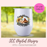 Grandma's Kitchen PNG, Sublimation Chicken with Eggs & Sunflowers Clip Art for Home Decor, Clipart for Mugs for Women, DIY Wall Art for Mom
