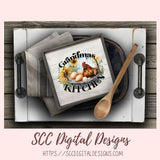 Grandma's Kitchen PNG, Sublimation Chicken with Eggs & Sunflowers Clip Art for Home Decor, Clipart for Mugs for Women, DIY Wall Art for Mom