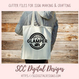 Glamping SVG, DIY Happy Glamper Hoodie for Women, Camping Shirt for Mom, Camper Trailer Decal, Coffee Mug for Outdoor Lover  RV Life