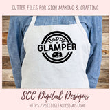 Glamping SVG, DIY Happy Glamper Hoodie for Women, Camping Shirt for Mom, Camper Trailer Decal, Coffee Mug for Outdoor Lover  RV Life