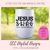 Jesus SWAG SVG, Serve, Worship and Glorify, DIY Religious Wall Art for Women, Christian Gift for Mom, Faith Quote T-Shirts for Girlfriend