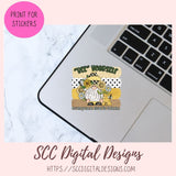 Bee Gnome Clipart for Stickers 6 designs in 300 dpi png format