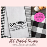 Leave the Rest to God SVG, DIY Love Generously Farmhouse Sign Decor, Live Simply Inspirational Quote Cut File, Religious Gift for Women