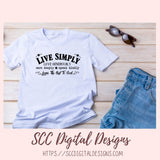 Leave the Rest to God SVG, DIY Love Generously Farmhouse Sign Decor, Live Simply Inspirational Quote Cut File, Religious Gift for Women