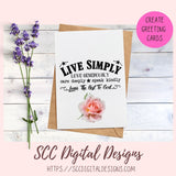 Leave the Rest to God SVG, DIY Love Generously Farmhouse Sign Decor, Live Simply Inspirational Quote Cut File, Religious Gift for Women