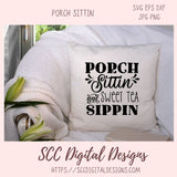 Porch Sittin and Sweet Tea Sippin ciricuit design in SVG, EPS, DXF, JPG, PNG formats