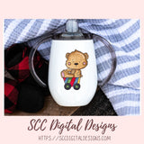 Whimsical Bear Clipart for Sublimation for Kids Birthday T-Shirts and Greeting Cards, Colorful Airplanes & Trains PNG for Scrapbooking