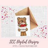 Whimsical Bears Clipart, Love Letter, Red Roses, Chocolate Candies Clip Art for Sublimation for Stickers, Cute PNG Designs for Kids Shirts