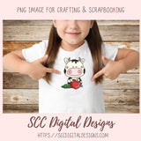 Sweet Cows School Days Clipart, Black &  White Cows, Crayons, Glue, Apple, Report Card for Stickers for Kids, Teacher Resource Clip Art and Scrapbook Elements