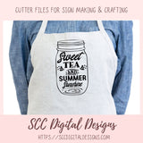 Sweet Tea SVG, Summer Sunshine PNG, DIY Farmhouse Wall Art for Mom, House Warming Gift for Southern Couple, Cricut Design for Shirts