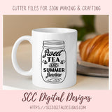 Sweet Tea SVG, Summer Sunshine PNG, DIY Farmhouse Wall Art for Mom, House Warming Gift for Southern Couple, Cricut Design for Shirts