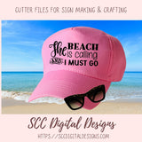 The Beach is Calling and I Must Go SVG, Summer Vacation Shirts for Kids, Coastal Cottage Wall Art for Mom, Inspirational Quote Design