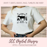 Horse Barn SVG, Welcome to the Barn Farmhouse Decor for Mom, Horse Lover Gift for Women, DIY Rustic Farm Front Door Sign, Instant Download