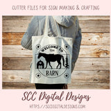 Horse Barn SVG, Welcome to the Barn Farmhouse Decor for Mom, Horse Lover Gift for Women, DIY Rustic Farm Front Door Sign, Instant Download