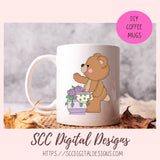 Whimsical Bear Clipart, Time for Tea PNG Designs for Stickers & Printables, Teapots Tea Cups Wordart for Sublimation Tumblers, Digital Scrapbooking & Paper Crafting