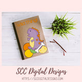 Walk with the Dino's Clipart, Digital Background Papers, Wordart, Dinosaur PNGs for Stickers for Kids, Instant Download Scrapbook Elements