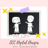 Kids Clipart, Diverse Boys & Girls PNG, Waving Children Digi Stamps, DIY Coloring Pages for Preschoool or Homeschool Activities