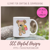 Whimsical Bears and Spring Flower Garden Clipart Bundle 8 - 300 dpi png images