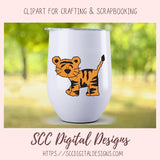Zoo Animals PNG, Safari Digi Stamps for Kid's Coloring Pages, Lion Tiger Bear Clip Art for Digital Scrapbooking, Whimsical Wildlife Wall Art