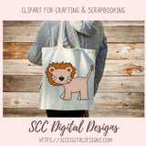 Zoo Animals PNG, Safari Digi Stamps for Kid's Coloring Pages, Lion Tiger Bear Clip Art for Digital Scrapbooking, Whimsical Wildlife Wall Art