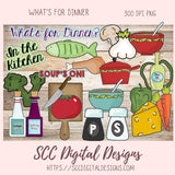 Groceries Clipart for Digital and Printable Stickers for Kids, Wordart for Scrapbooking Elements, Instant Download Food Clip Art & Word Art