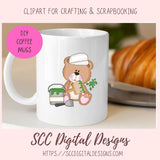 Construction Bears Clipart for Kids T-Shirt, Whimsical Wildlife for Children's Mugs, Wordart PNG, Animal Illustration for Father's Day Cards