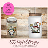 Cute Artist Gnome Stickers PNGs for Digital and Printable Planners, Bullet Journals, Scrapbooking, Laptops, Hippy Gnomes Gift for Women