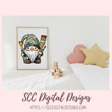 Cute Artist Gnome Stickers PNGs for Digital and Printable Planners, Bullet Journals, Scrapbooking, Laptops, Hippy Gnomes Gift for Women