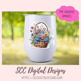 Yarn Basket Stickers PNG for Digital and Printable Planners, Bullet Journals, Scrapbooking, Laptops, Crochet & Knitting Theme Gift for Women