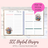 Yarn Basket Stickers PNG for Digital and Printable Planners, Bullet Journals, Scrapbooking, Laptops, Crochet & Knitting Theme Gift for Women