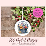 Yarn Basket Stickers PNG for Digital and Printable Planners, Bullet Journals, Scrapbooking, Laptops, Crochet & Knitting Theme Gift for Women