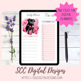 Black Pug PNG Digital Stickers, Dog Lover Gift, Pre-Cropped Print and Cut Stickers, Goodnotes Compatible Planner Accessories, Commercial Use