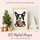 Boston Terrier Christmas Cookies PNG 6 designs in 300 dpi png format