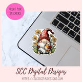 Cute Chicken Gnome Stickers PNGs for Digital and Printable Planners, Bullet Journals, Scrapbooking, Laptops, Hippy Gnomes Gift for Women