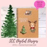 Cute Christmas Cookies Stickers for Digital or Paper Planners, Cocoa Mugs Pre-Cropped Clipart Printable Stickers for Women, Kids, Journals & Scrapbooking