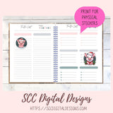 Cute Christmas Pigs Stickers for Digital or Paper Planners, Farm Animals Pre-Cropped Clipart, DIY Wall Art, Mugs, Tumblers & More! Printable Stickers for Women, Kids, Journals & Scrapbooking