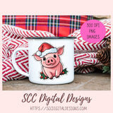 Cute Christmas Pigs Stickers for Digital or Paper Planners, Farm Animals Pre-Cropped Clipart, DIY Wall Art, Mugs, Tumblers & More! Printable Stickers for Women, Kids, Journals & Scrapbooking