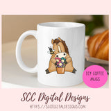 Horse PNG files for Sublimation Tumblers, Spring Flowers Clip Art for Stickers for Kid's Printable Wall Art for Girls Room Animal Lover Gift