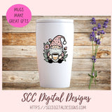 Cute Boho Coffee Gnome Stickers PNGs for Digital and Printable Planners, Bullet Journals, Scrapbooking, Laptops, Hippy Gnomes Gift for Women