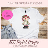 Annie Clipart for Stickers for Kids, Chicken PNG for Sublimaton for T-Shirts, Farm Animal Digital Art for Tumblers, Instant Download Primitive Doll Clip Art
