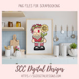 Annie Clipart for Stickers for Kids, Chicken PNG for Sublimaton for T-Shirts, Farm Animal Digital Art for Tumblers, Instant Download Primitive Doll Clip Art