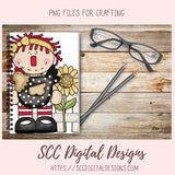 Annie Clipart for Stickers for Kids, Chicken PNG for Sublimaton for T-Shirts, Farm Animal Digital Art for Tumblers, Instant Download Primitive Doll Clip Art