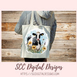 Cute Cow Sticker Set for Digital Planning and Printable Planners, Journals, Scrapbooking, Black and White Cow PNGs, Instant Download Goodnotes Compatible PNG Images