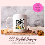 Cute Cow Sticker Set for Digital Planning and Printable Planners, Journals, Scrapbooking, Black and White Cow PNGs, Instant Download Goodnotes Compatible PNG Images